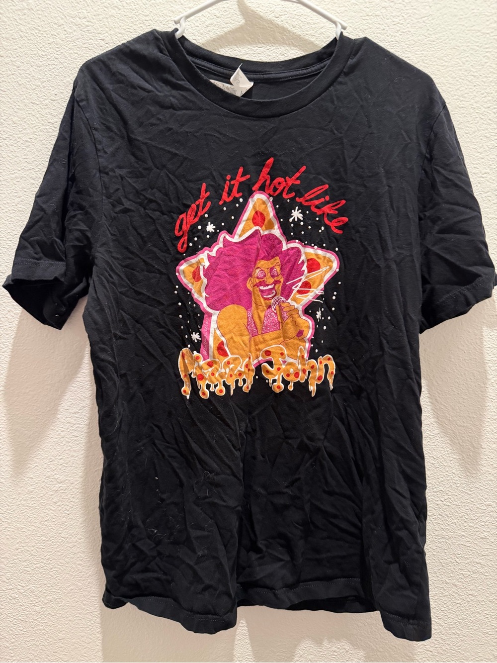Bella Canvas Black Tee with Pink and Orange Star Graphic